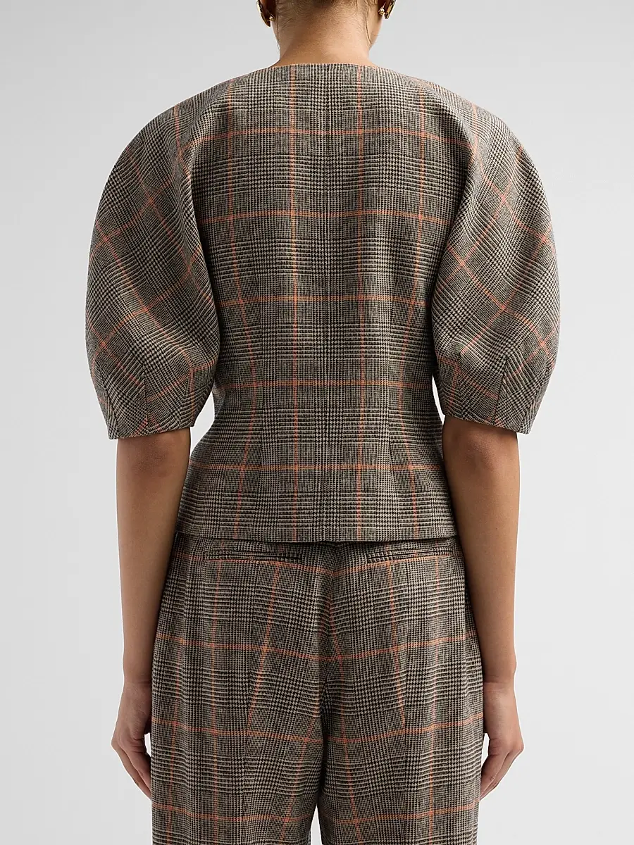 Cara Cara Women's Fletcher Check Wool Top | Thumbnail 3 Cara Cara Women's Fletcher Check Wool Top | Thumbnail 3