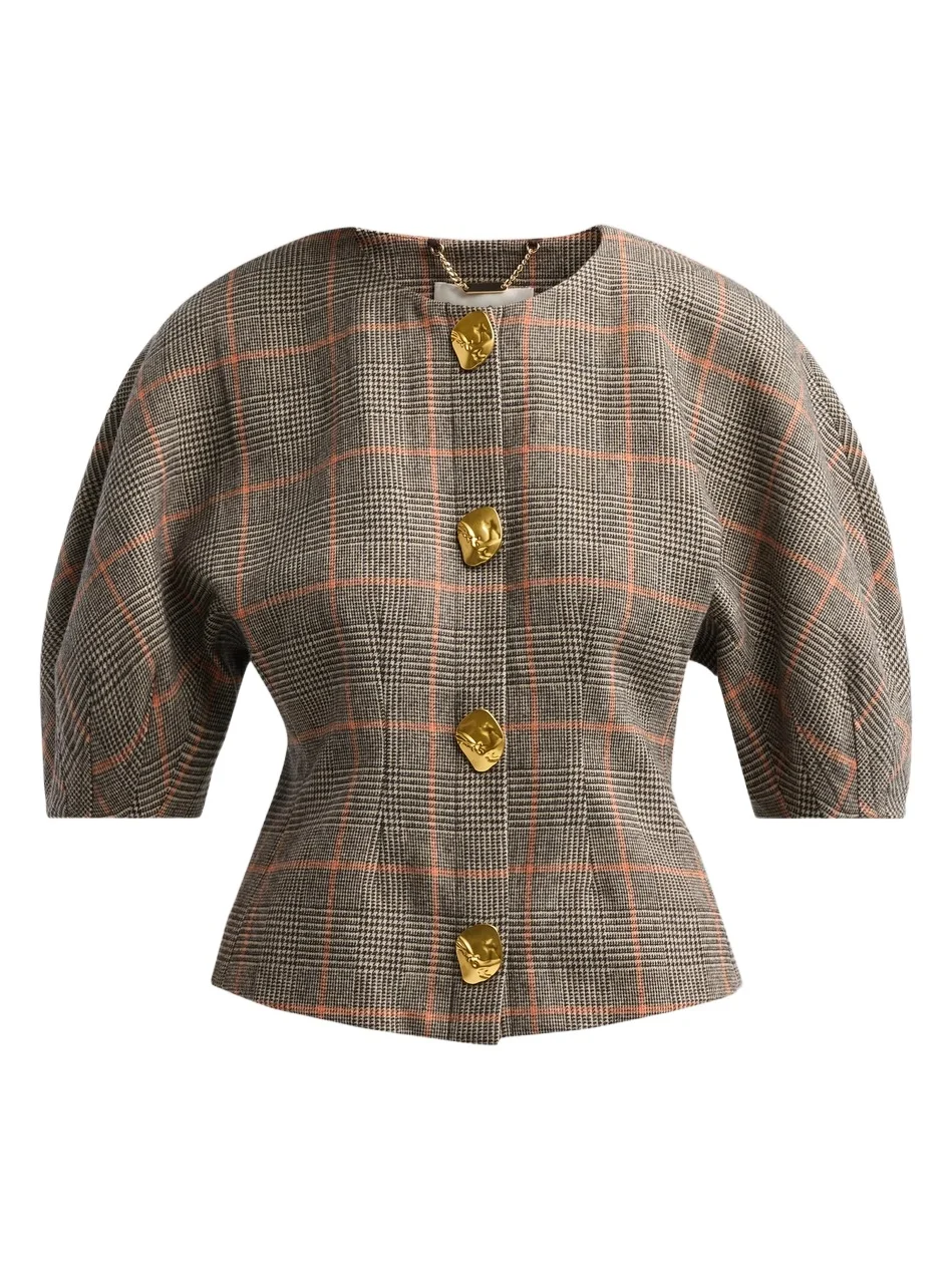Women's Fletcher Check Wool Top Women's Fletcher Check Wool Top