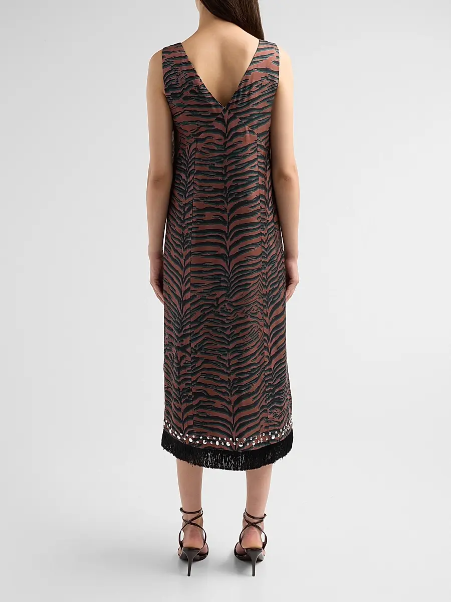 3.1 Phillip Lim Women's Tiger-Print Embellished Midi Dress | Thumbnail 3 3.1 Phillip Lim Women's Tiger-Print Embellished Midi Dress | Thumbnail 3