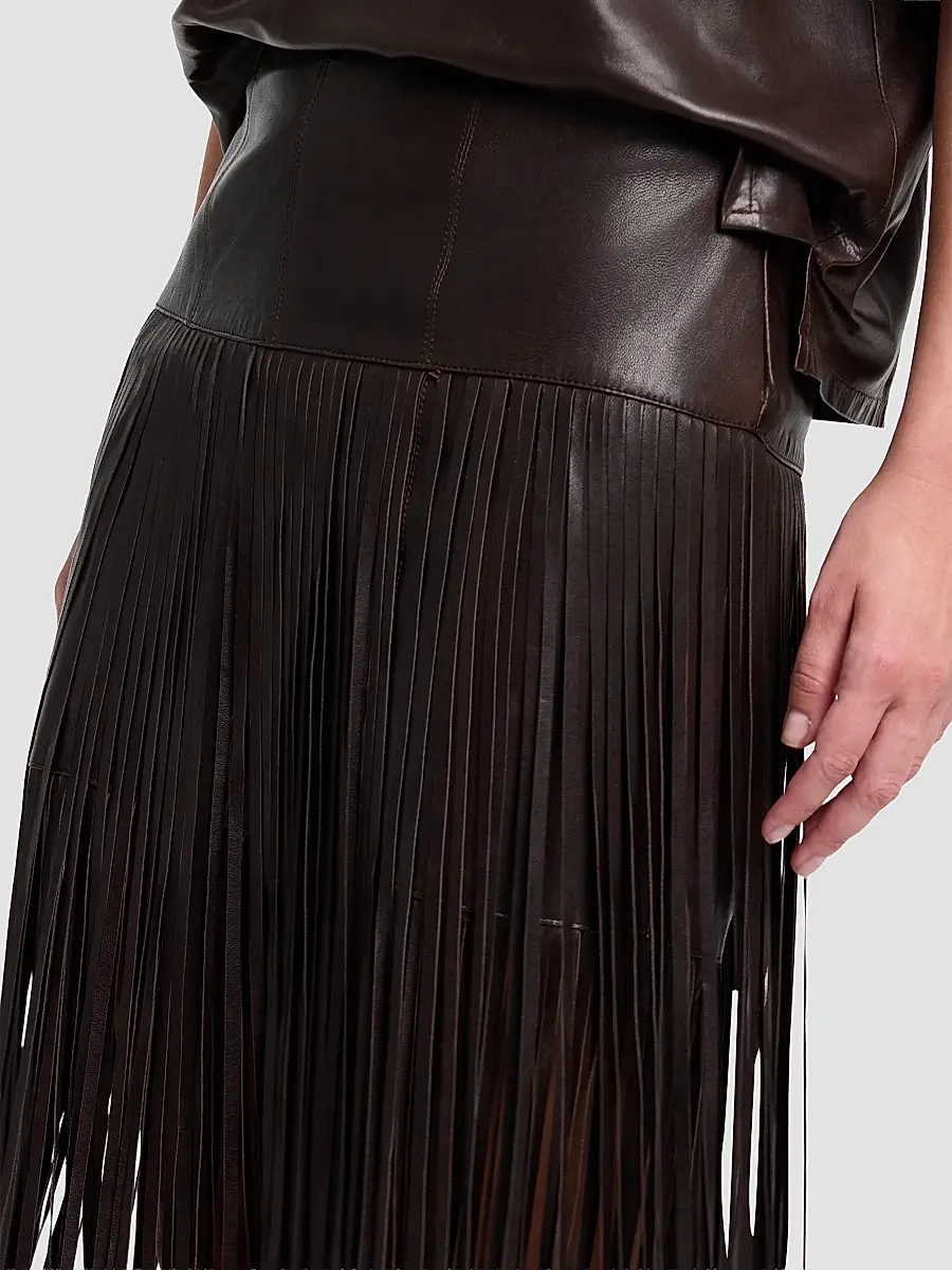 TWP Women's Tangled Up Fringed Leather Maxi Skirt | Thumbnail 6 TWP Women's Tangled Up Fringed Leather Maxi Skirt | Thumbnail 6