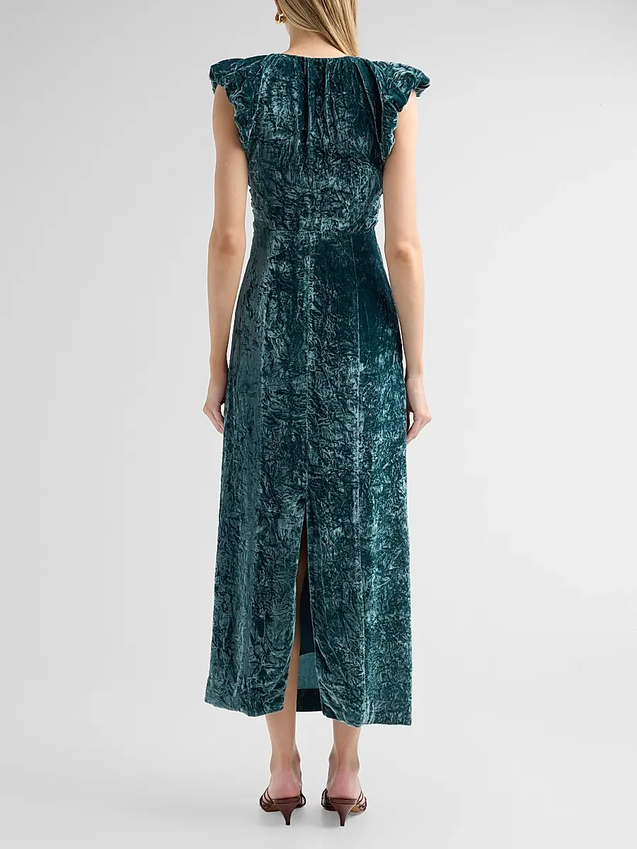 Ulla Johnson Women's Astra Crushed Velvet Column Maxi Dress | Thumbnail 3