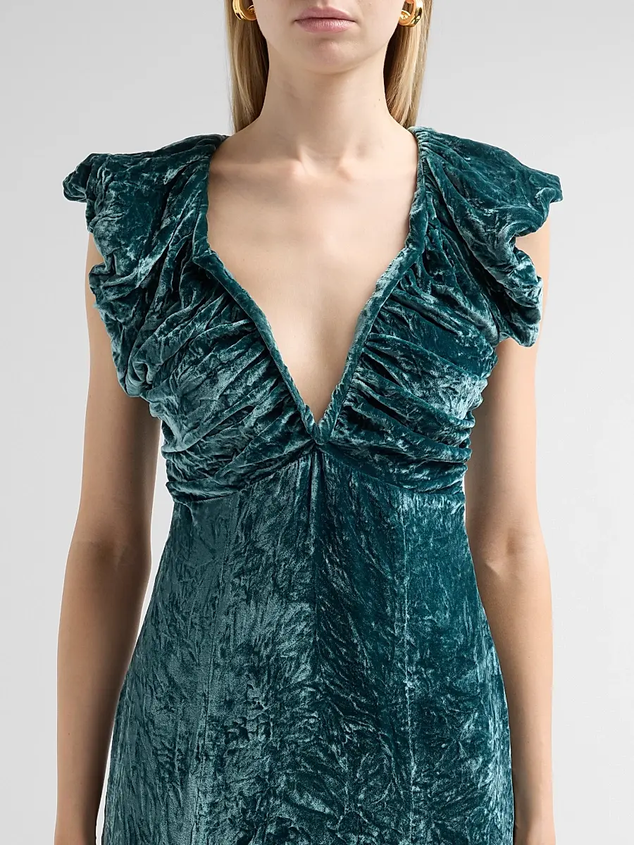 Ulla Johnson Women's Astra Crushed Velvet Column Maxi Dress | Thumbnail 5