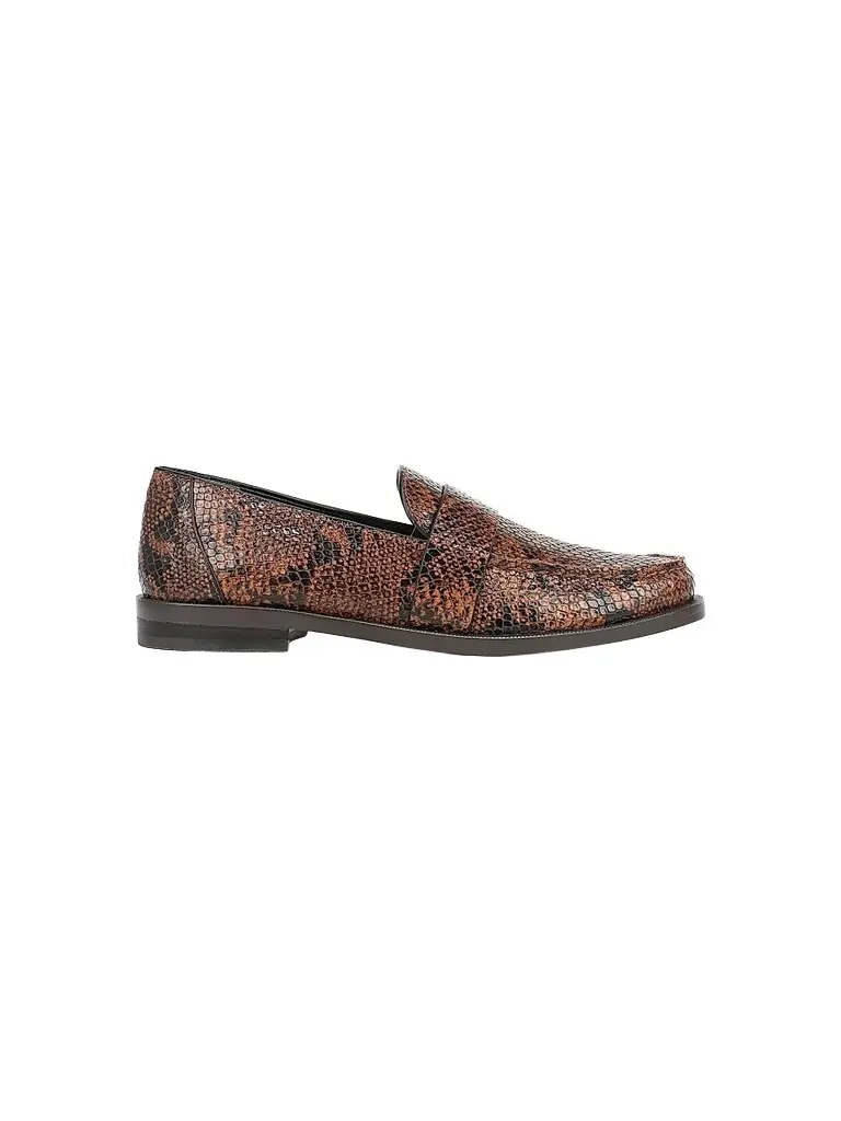 Favorite Daughter Women's Lola 20MM Snake-Embossed Leather Loafers - Gingerbread | Image 1 Favorite Daughter Women's Lola 20MM Snake-Embossed Leather Loafers - Gingerbread | Image 1