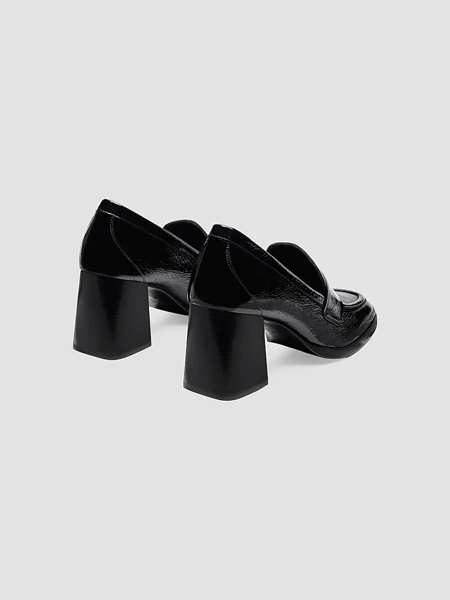 Stuart Weitzman Women's Vera 70MM Crinkled Patent Leather Loafer Pumps | Thumbnail 3 Stuart Weitzman Women's Vera 70MM Crinkled Patent Leather Loafer Pumps | Thumbnail 3