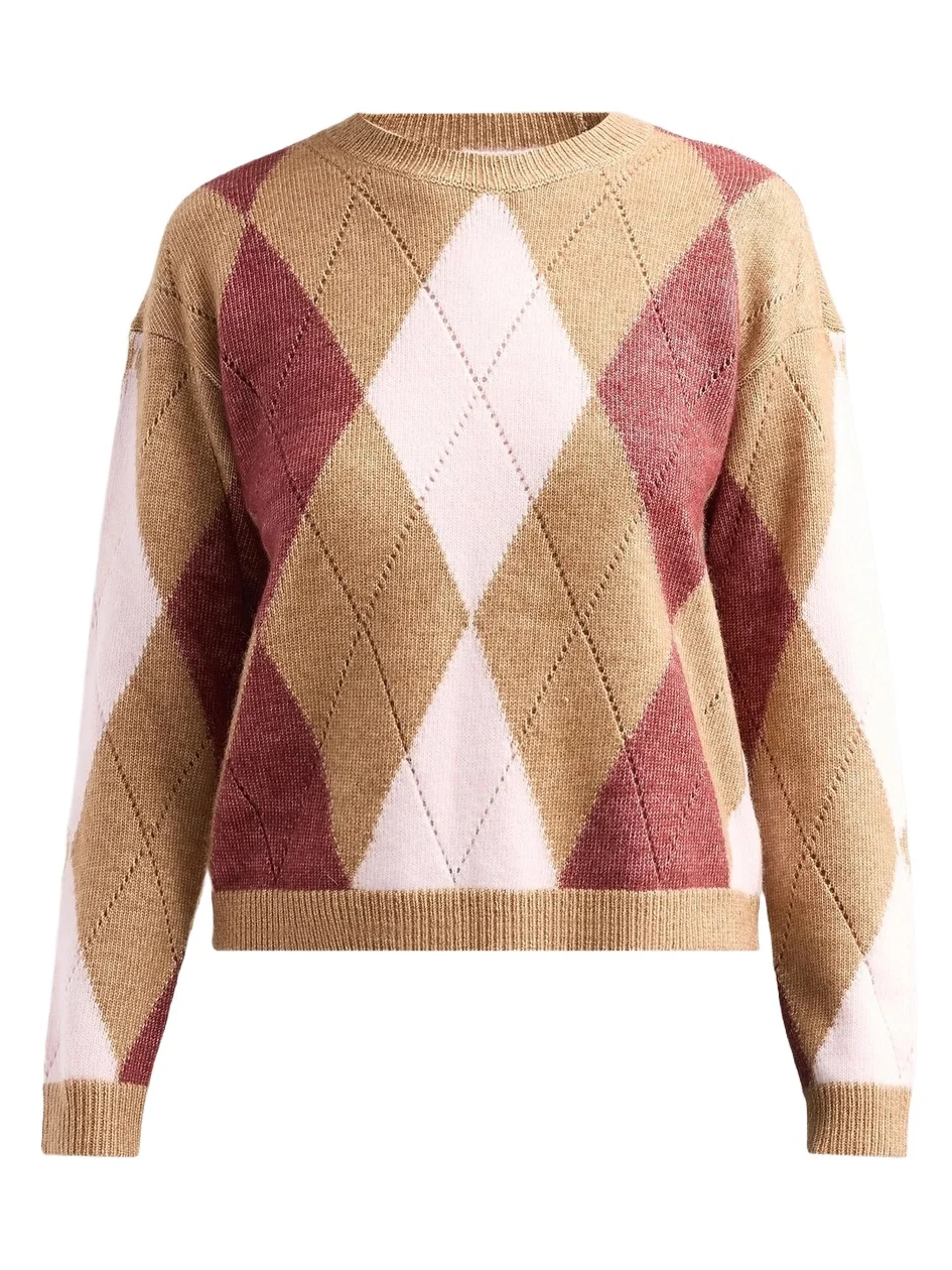 dh New York Women's Rosemary Argyle Sweater