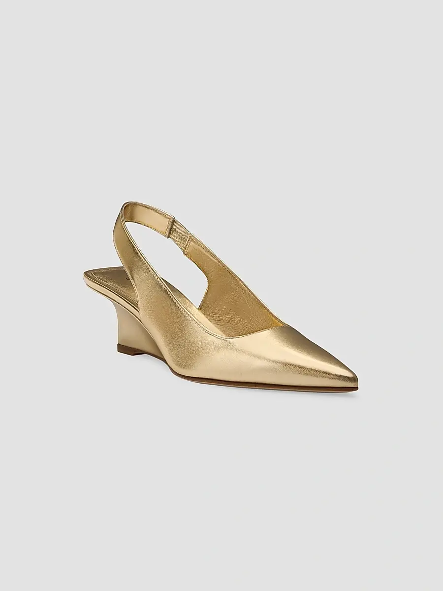 Stuart Weitzman Women's Vinnie 50MM Leather Wedge Slingback Pumps | Thumbnail 2 Stuart Weitzman Women's Vinnie 50MM Leather Wedge Slingback Pumps | Thumbnail 2