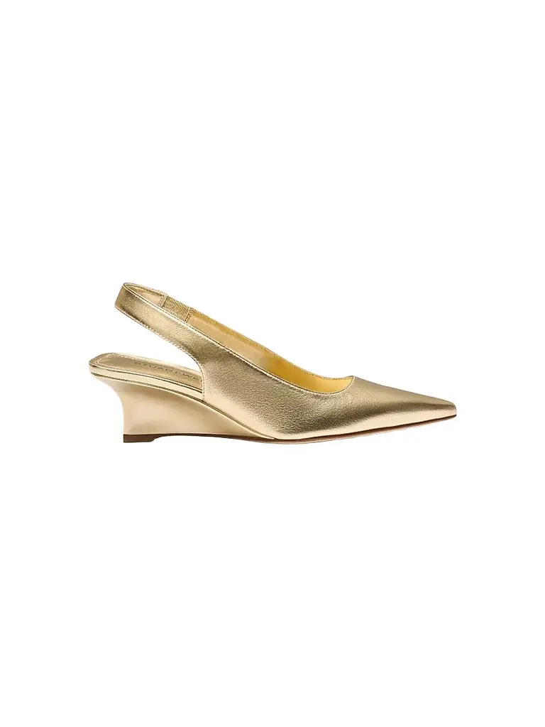 Stuart Weitzman Women's Vinnie 50MM Leather Wedge Slingback Pumps