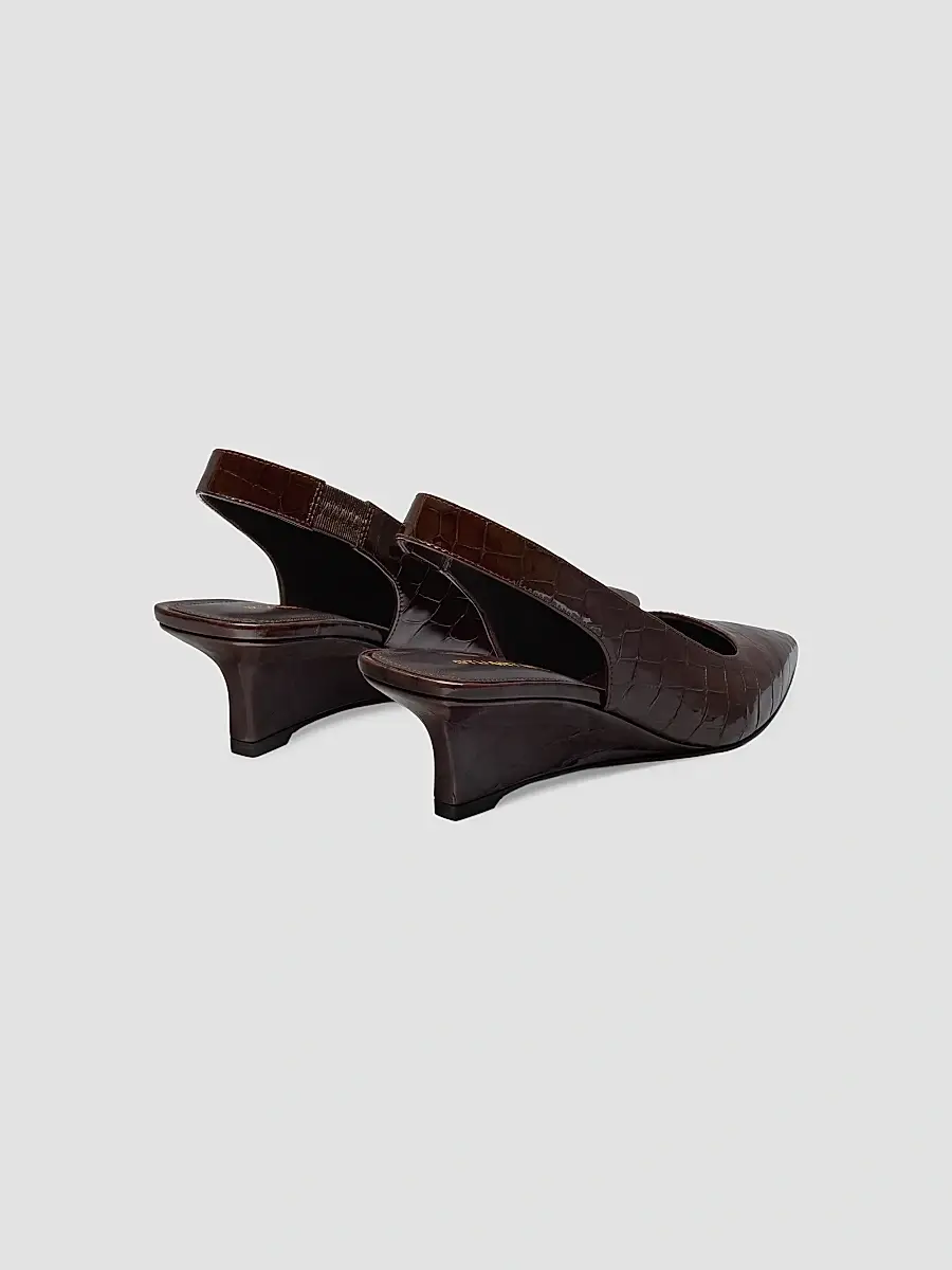 Stuart Weitzman Women's Vinnie 50MM Croc-Embossed Patent Leather Slingback Pumps | Thumbnail 3 Stuart Weitzman Women's Vinnie 50MM Croc-Embossed Patent Leather Slingback Pumps | Thumbnail 3