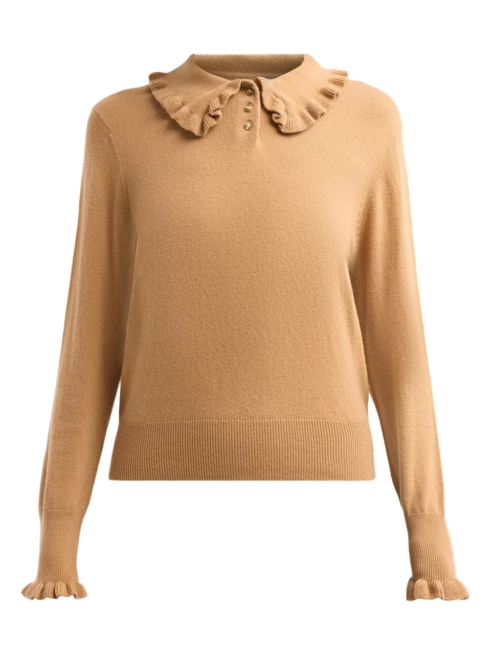 dh New York Women's Sophie Ruffle Collar Polo Top
