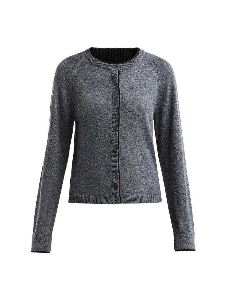 Design History Women's Anna Crewneck Cardigan - Twilight Combo | Image 1 Design History Women's Anna Crewneck Cardigan - Twilight Combo | Image 1