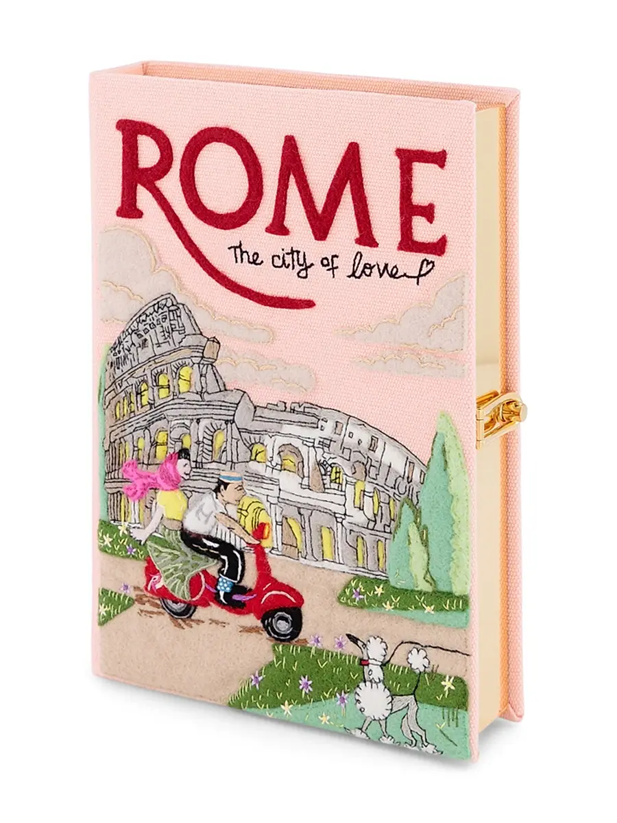 Olympia Le-Tan Women's Voyages Rome City Of Love Cotton-Silk Blend Clutch | Thumbnail 2 Olympia Le-Tan Women's Voyages Rome City Of Love Cotton-Silk Blend Clutch | Thumbnail 2