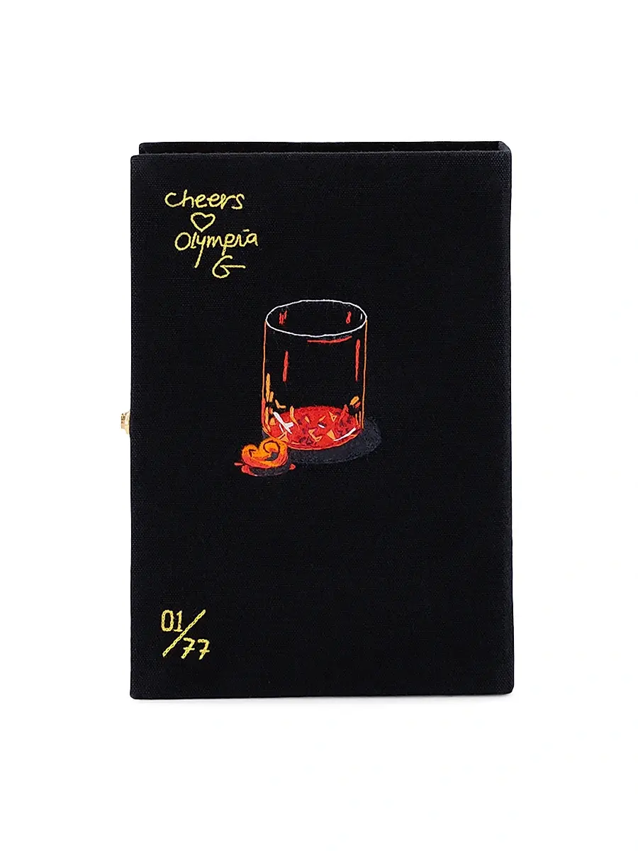 Olympia Le-Tan Women's Negroni Embroidered Silk Book Clutch | Thumbnail 3 Olympia Le-Tan Women's Negroni Embroidered Silk Book Clutch | Thumbnail 3