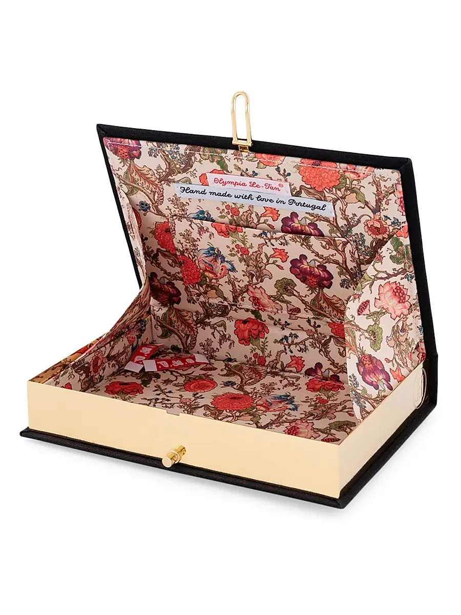 Olympia Le-Tan Women's Negroni Embroidered Silk Book Clutch | Thumbnail 4 Olympia Le-Tan Women's Negroni Embroidered Silk Book Clutch | Thumbnail 4