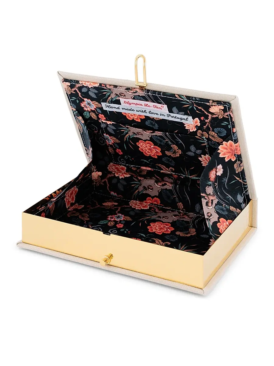 Olympia Le-Tan Women's Cafe Times Embroidered Silk Book Clutch | Thumbnail 4 Olympia Le-Tan Women's Cafe Times Embroidered Silk Book Clutch | Thumbnail 4