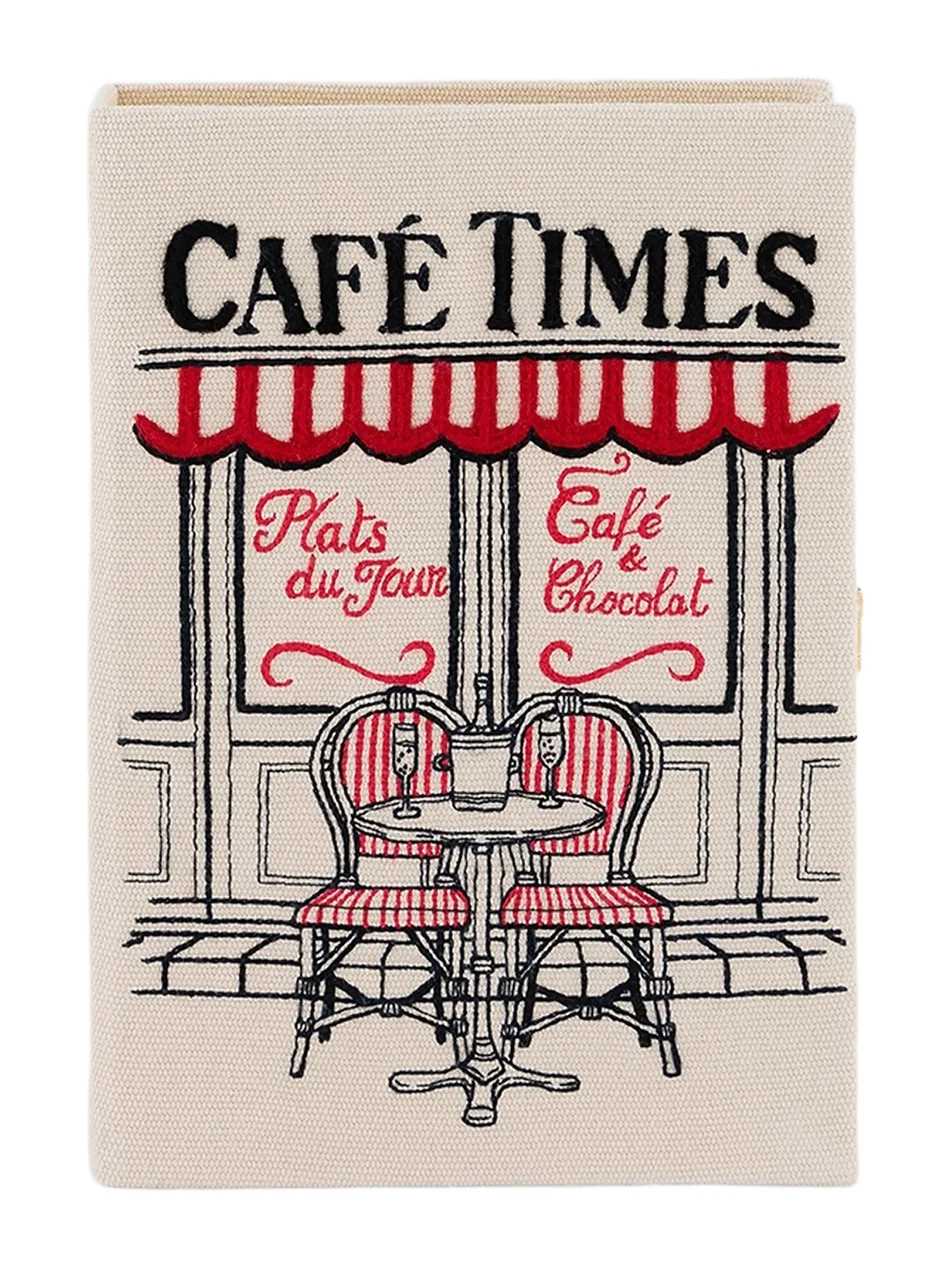 Olympia Le-Tan Women's Cafe Times Embroidered Silk Book Clutch