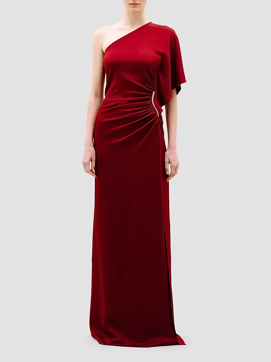 Silvia Tcherassi Women's Doli Satin Draped Column Gown | Thumbnail 2 Silvia Tcherassi Women's Doli Satin Draped Column Gown | Thumbnail 2