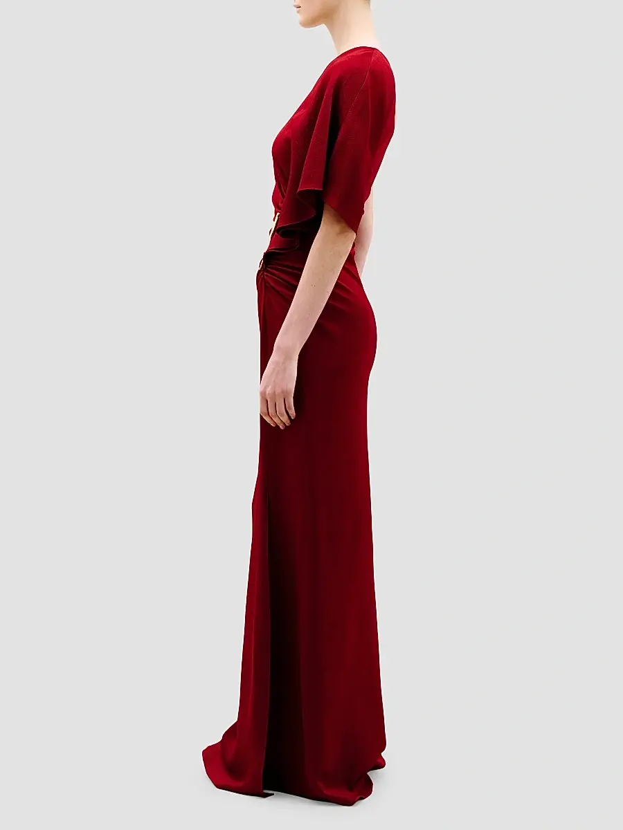 Silvia Tcherassi Women's Doli Satin Draped Column Gown | Thumbnail 3 Silvia Tcherassi Women's Doli Satin Draped Column Gown | Thumbnail 3