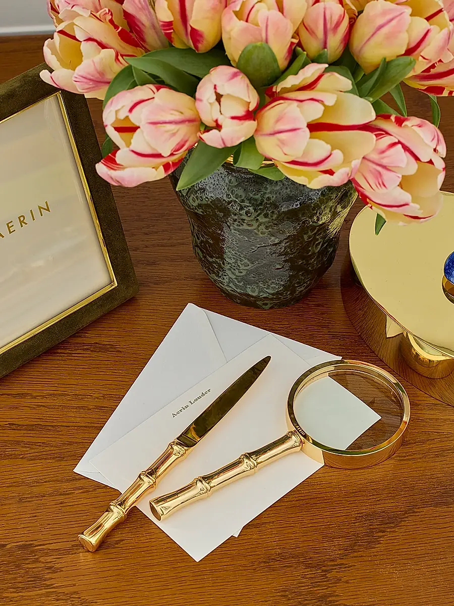 AERIN Ava Bamboo Magnifying Glass & Letter Opener - Gold | Thumbnail 3 AERIN Ava Bamboo Magnifying Glass & Letter Opener - Gold | Thumbnail 3