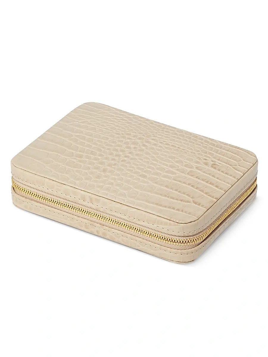 AERIN Enzo Crocodile-Embossed Leather Travel Card Set | Thumbnail 2