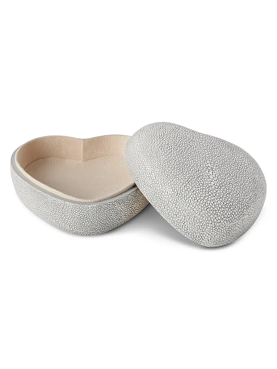 AERIN Shagreen Leather Heart Box | Thumbnail 2 AERIN Shagreen Leather Heart Box | Thumbnail 2