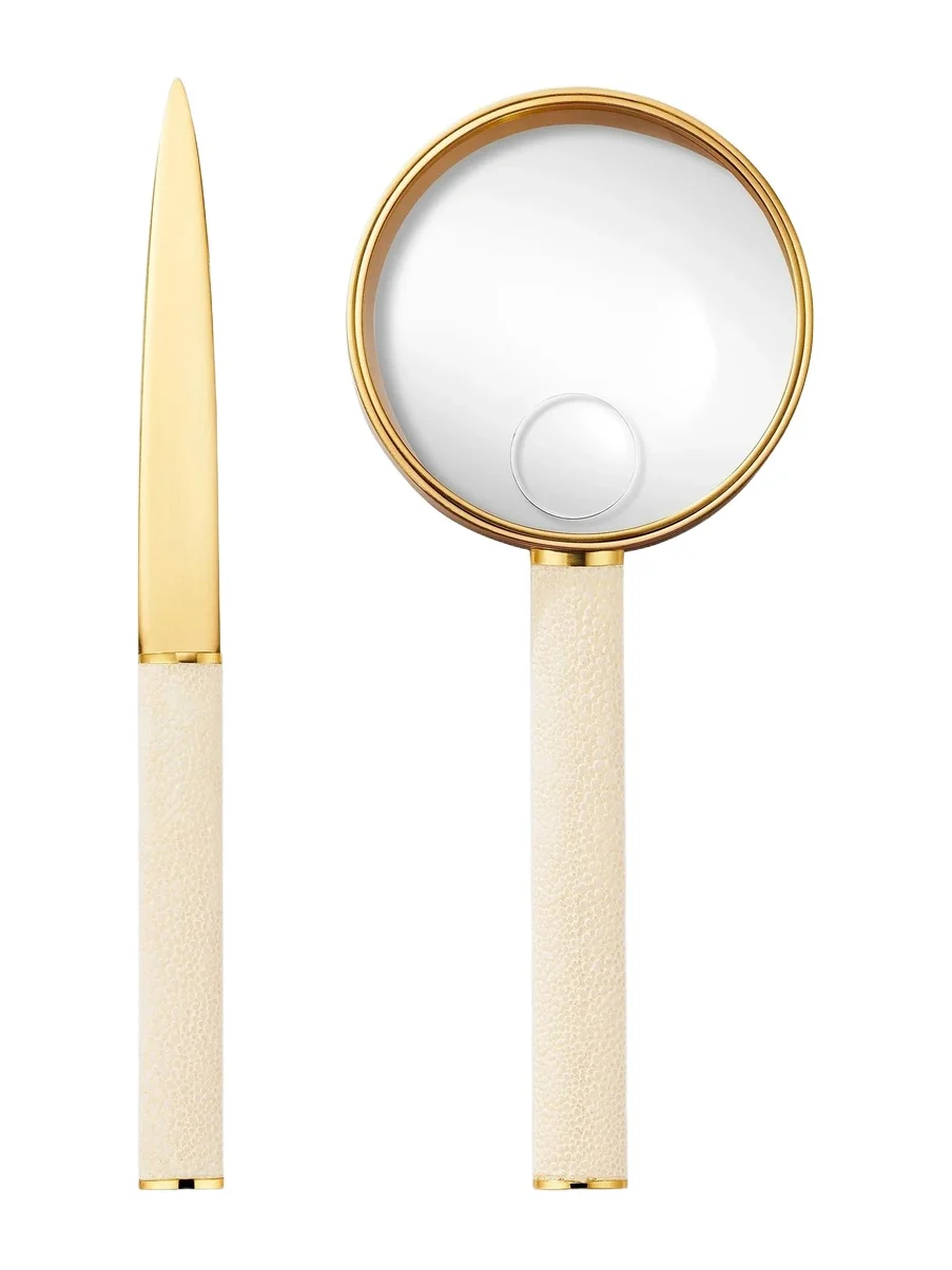 AERIN Shagreen 2-Piece Magnifying Glass & Letter Opener Set