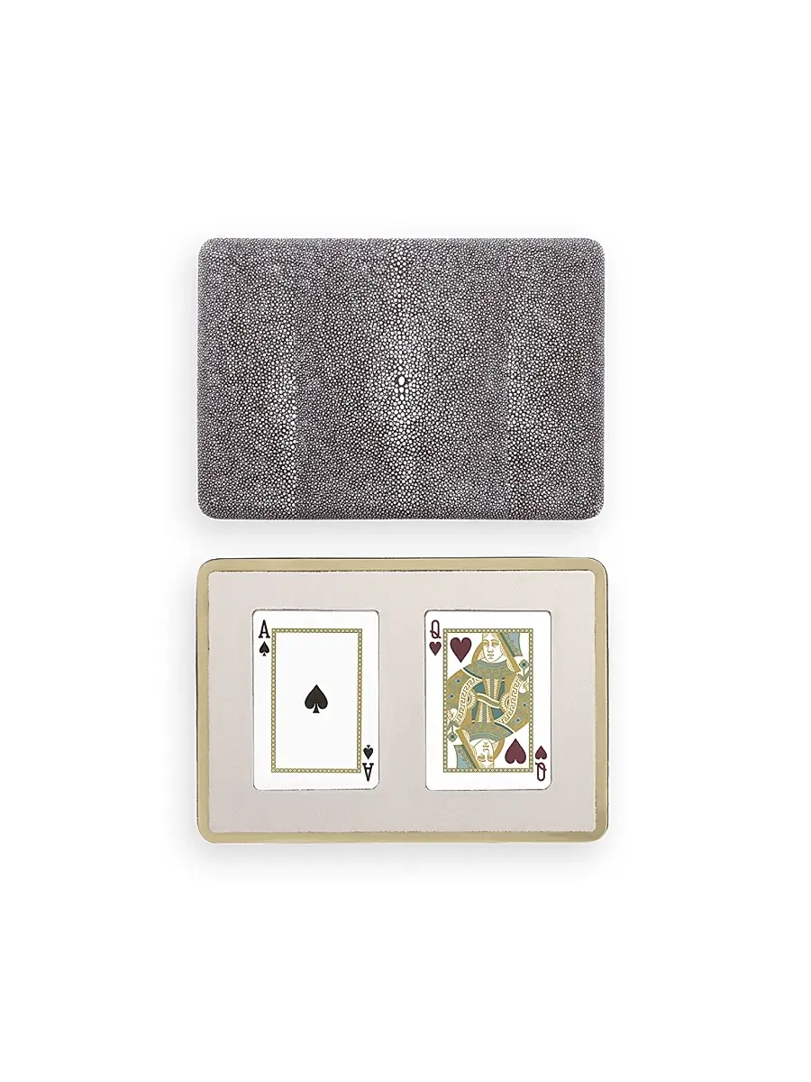 AERIN Embossed Shagreen Playing Card Case | Thumbnail 2