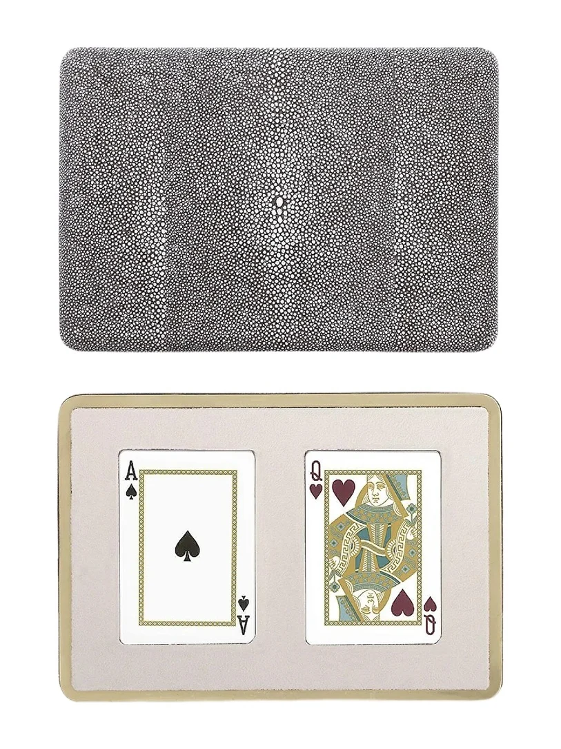 AERIN Embossed Shagreen Playing Card Case