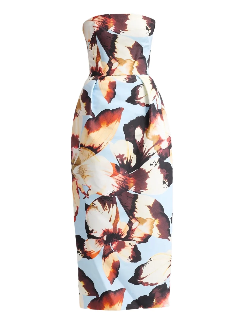 Women's Floral Silk Faille Strapless Cocktail Dress Women's Floral Silk Faille Strapless Cocktail Dress