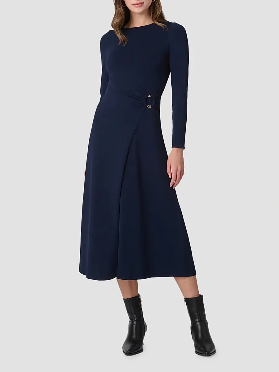 Shoshanna Women's Harrison O-Ring Wrap Midi Dress | Thumbnail 2 Shoshanna Women's Harrison O-Ring Wrap Midi Dress | Thumbnail 2