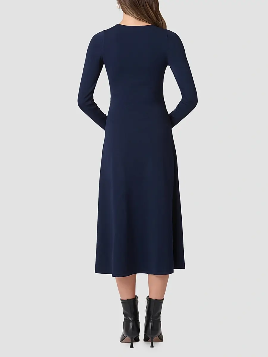 Shoshanna Women's Harrison O-Ring Wrap Midi Dress | Thumbnail 3 Shoshanna Women's Harrison O-Ring Wrap Midi Dress | Thumbnail 3