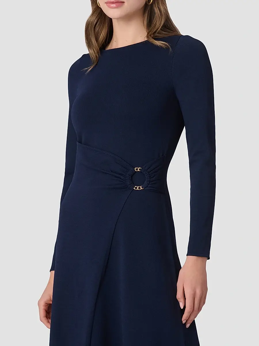 Shoshanna Women's Harrison O-Ring Wrap Midi Dress | Thumbnail 4 Shoshanna Women's Harrison O-Ring Wrap Midi Dress | Thumbnail 4