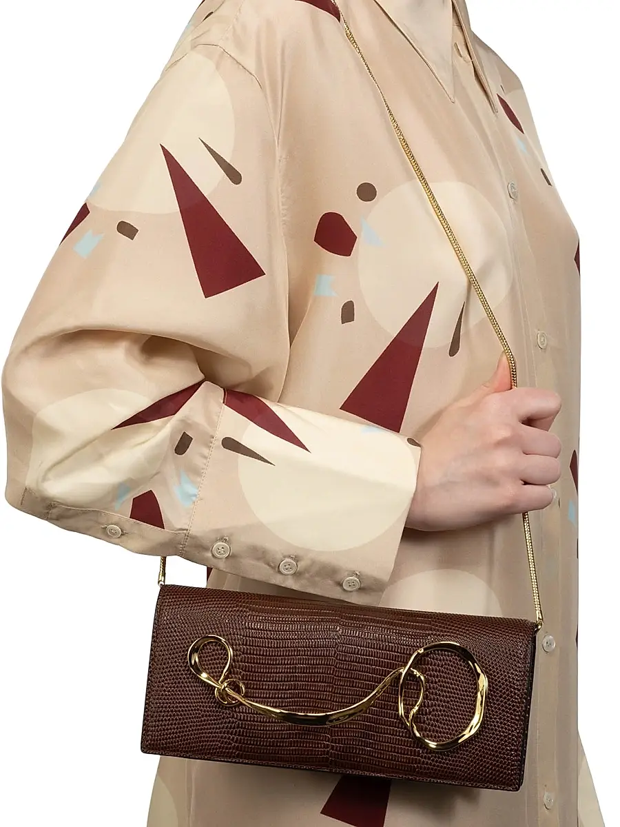 ALEXIS BITTAR Women's Lizard-Embossed Leather Clutch | Thumbnail 3 ALEXIS BITTAR Women's Lizard-Embossed Leather Clutch | Thumbnail 3