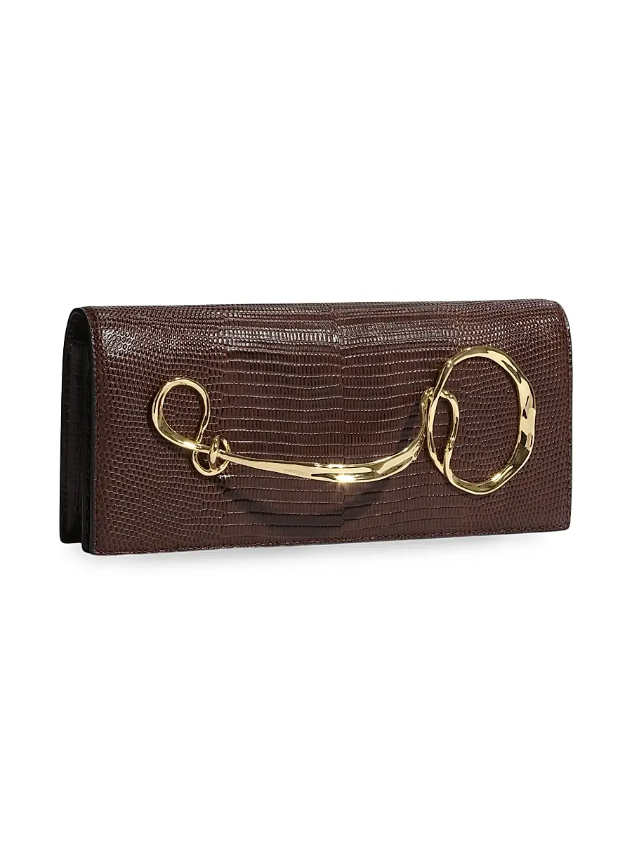 ALEXIS BITTAR Women's Lizard-Embossed Leather Clutch | Thumbnail 4 ALEXIS BITTAR Women's Lizard-Embossed Leather Clutch | Thumbnail 4