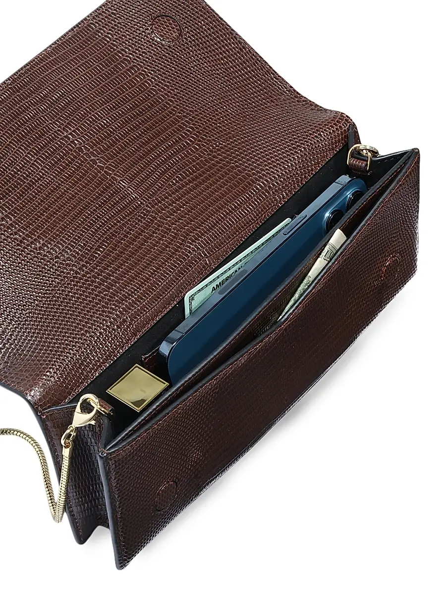 ALEXIS BITTAR Women's Lizard-Embossed Leather Clutch | Thumbnail 6 ALEXIS BITTAR Women's Lizard-Embossed Leather Clutch | Thumbnail 6