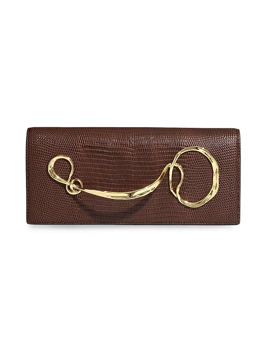 ALEXIS BITTAR Women's Lizard-Embossed Leather Clutch