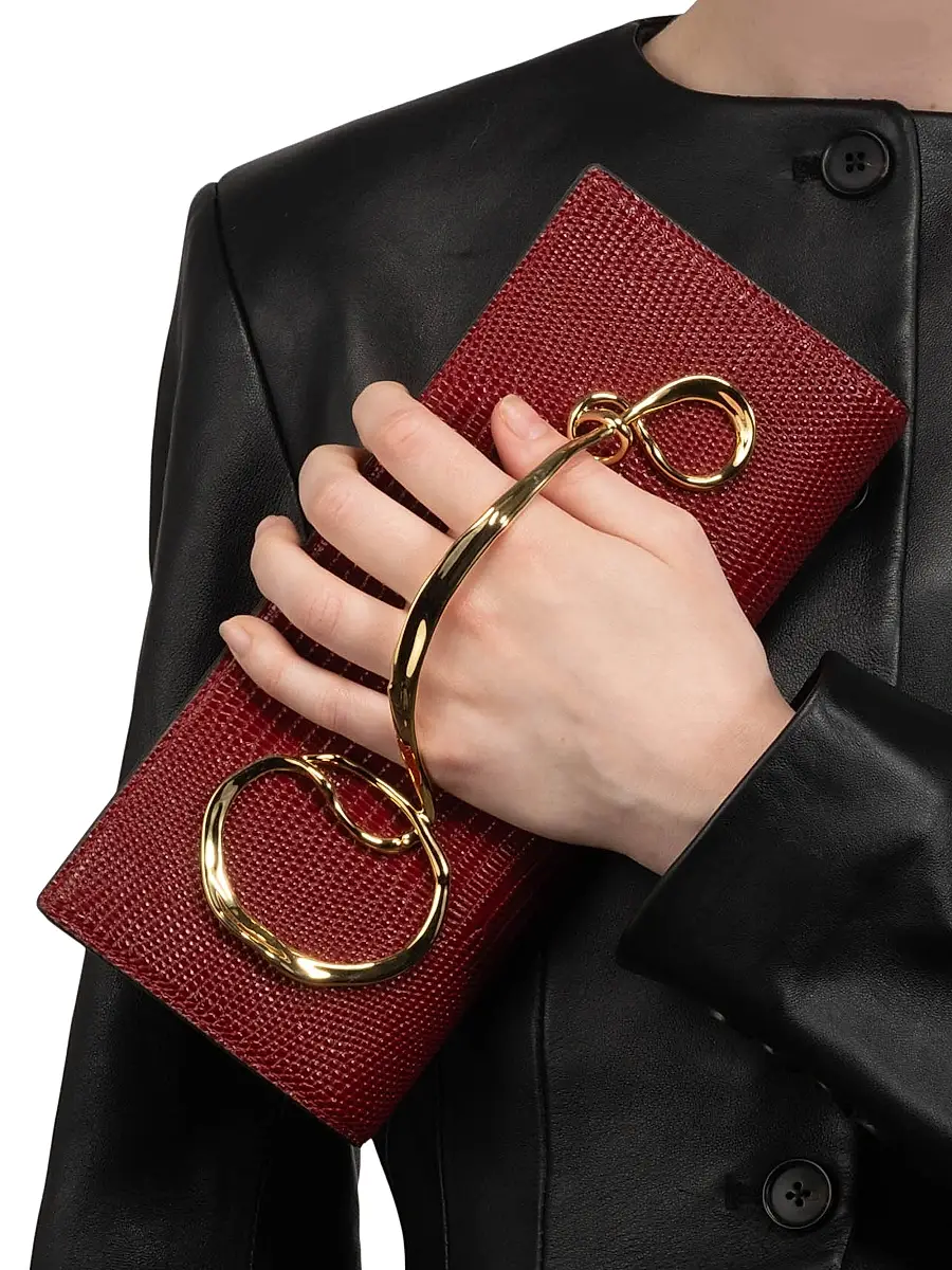 ALEXIS BITTAR Women's Lizard-Embossed Leather Clutch | Thumbnail 2 ALEXIS BITTAR Women's Lizard-Embossed Leather Clutch | Thumbnail 2