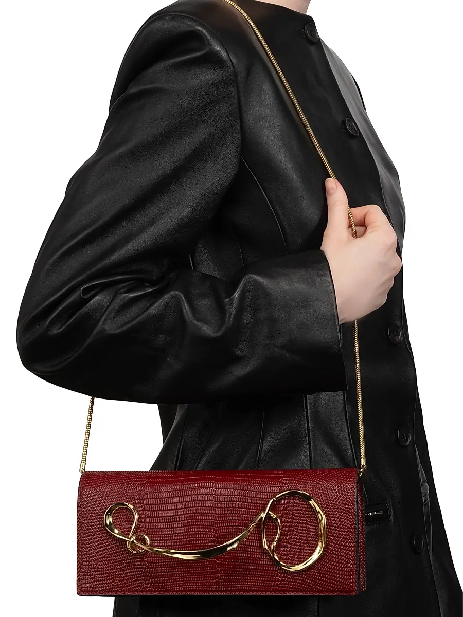 ALEXIS BITTAR Women's Lizard-Embossed Leather Clutch | Thumbnail 3 ALEXIS BITTAR Women's Lizard-Embossed Leather Clutch | Thumbnail 3