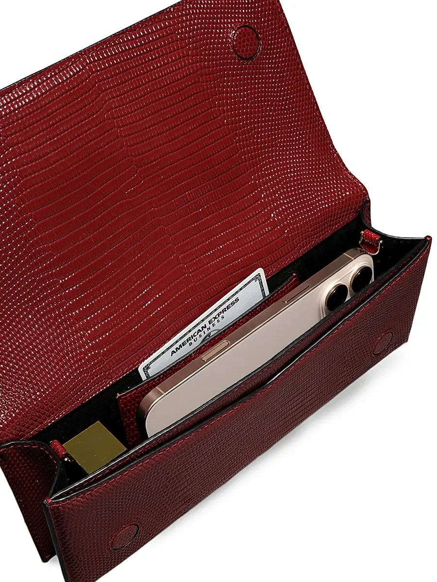 ALEXIS BITTAR Women's Lizard-Embossed Leather Clutch | Thumbnail 6 ALEXIS BITTAR Women's Lizard-Embossed Leather Clutch | Thumbnail 6