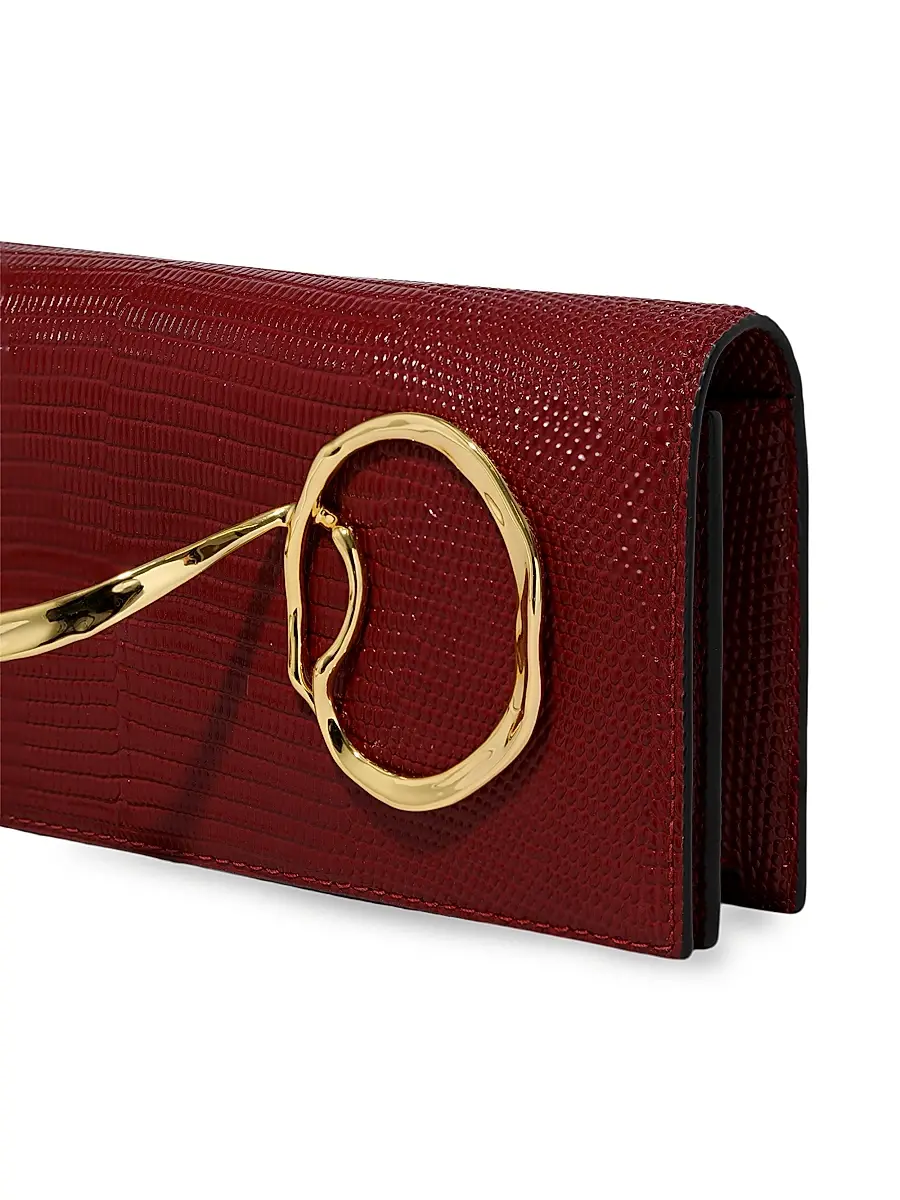 ALEXIS BITTAR Women's Lizard-Embossed Leather Clutch | Thumbnail 7 ALEXIS BITTAR Women's Lizard-Embossed Leather Clutch | Thumbnail 7