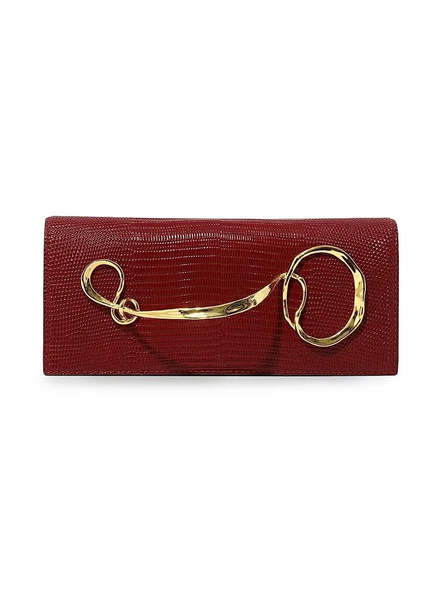 ALEXIS BITTAR Women's Lizard-Embossed Leather Clutch