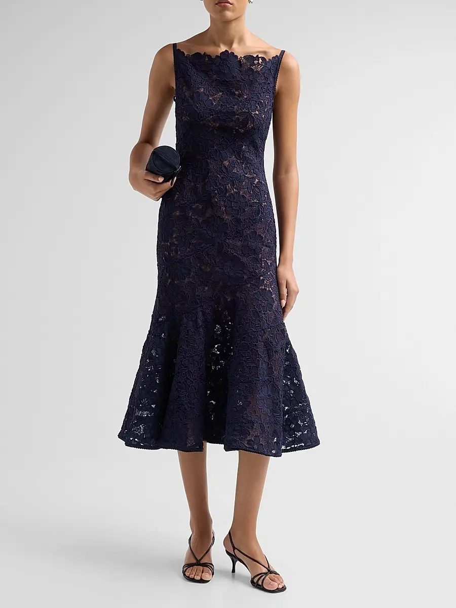 Self-Portrait Women's Spiral Lace Midi Dress | Thumbnail 2 Self-Portrait Women's Spiral Lace Midi Dress | Thumbnail 2