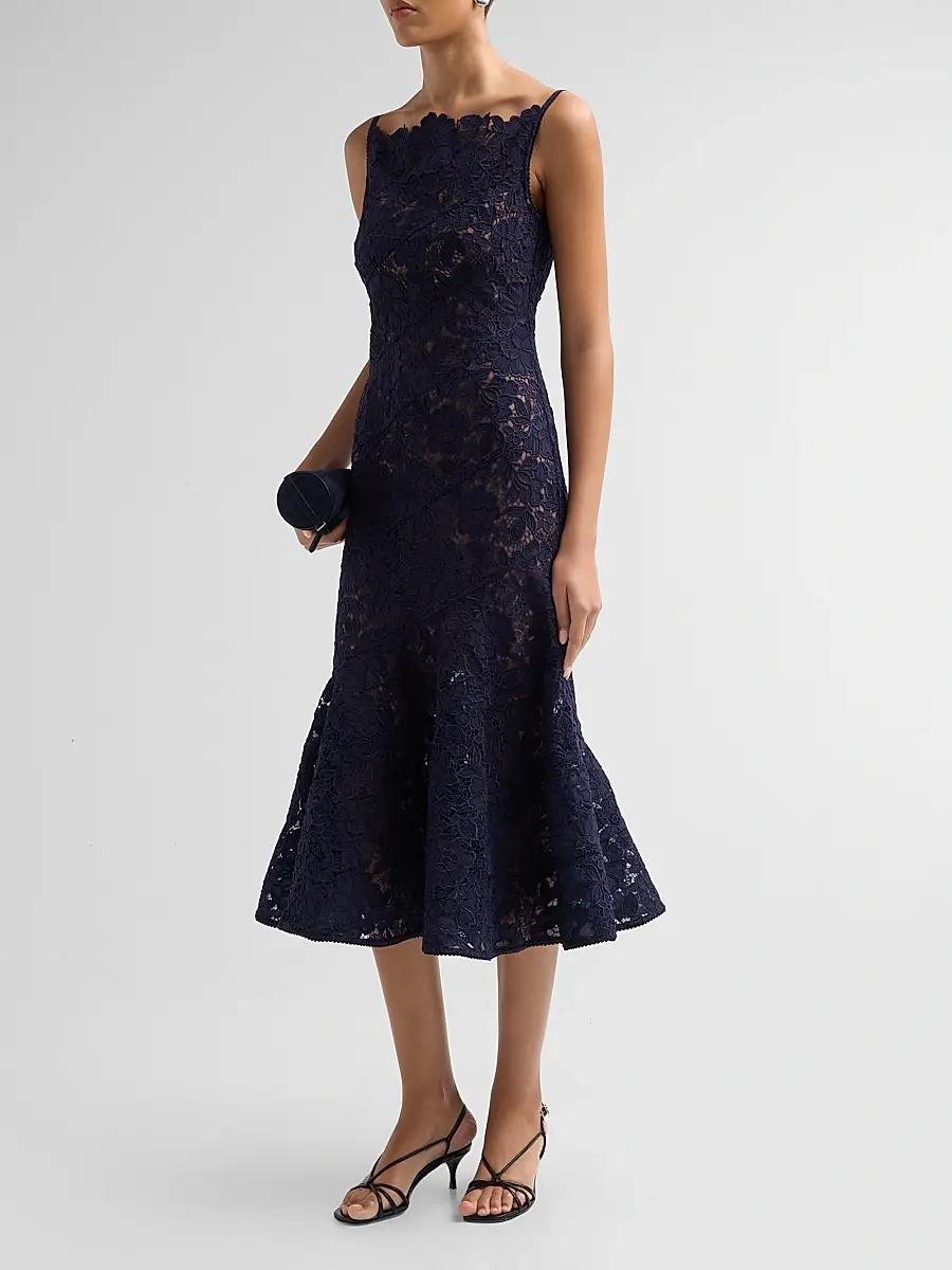 Self-Portrait Women's Spiral Lace Midi Dress | Thumbnail 4 Self-Portrait Women's Spiral Lace Midi Dress | Thumbnail 4