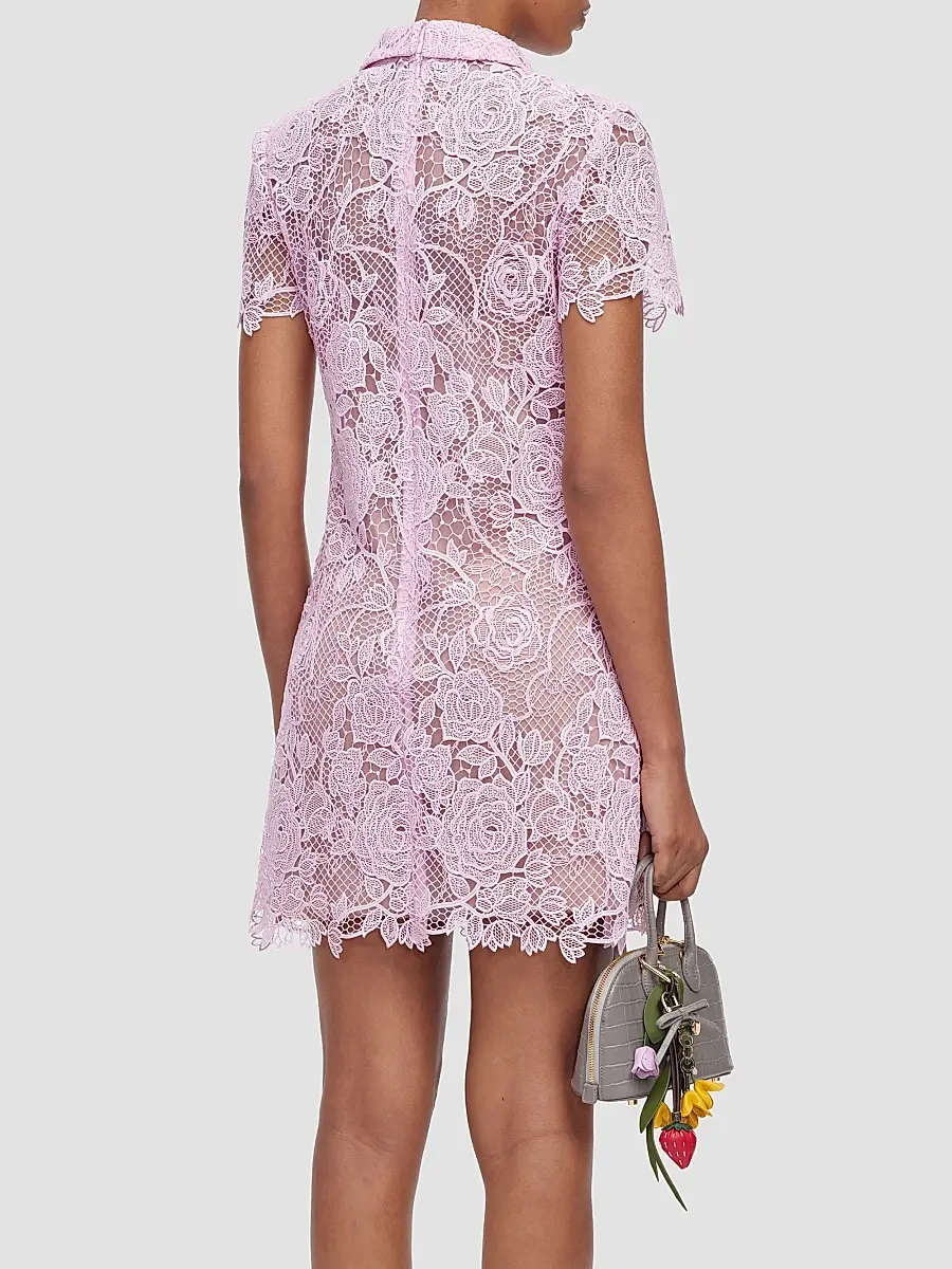 Self-Portrait Women's Lace Button-Front Mini Dress | Thumbnail 3 Self-Portrait Women's Lace Button-Front Mini Dress | Thumbnail 3