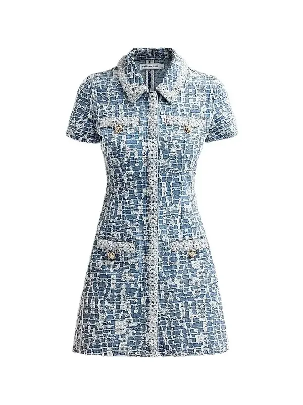 Women's Textured Denim Mini Dress Women's Textured Denim Mini Dress