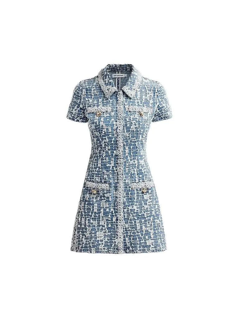 Women's Textured Denim Mini Dress Women's Textured Denim Mini Dress