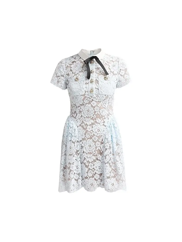 Self-Portrait Women's Lace Flared Mini Dress