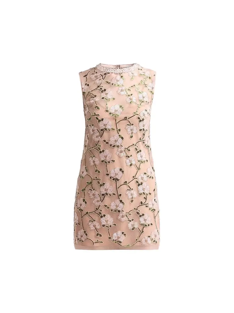 Women's Floral Sequin Embellished Mini Dress Women's Floral Sequin Embellished Mini Dress