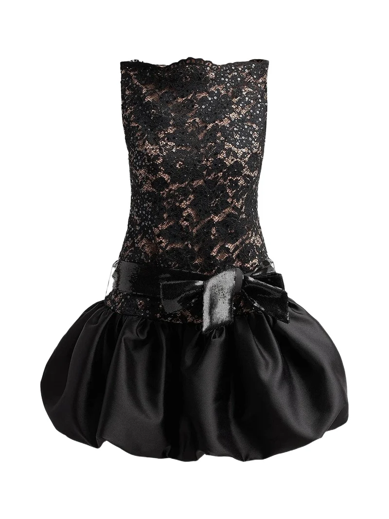 Self-Portrait Women's Sequin Lace Bubble-Hem Mini Dress
