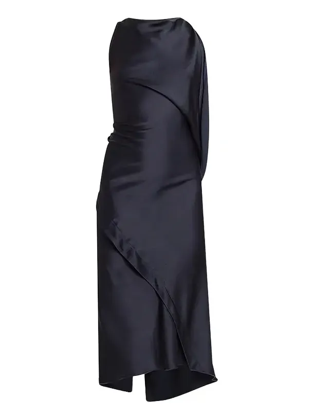 Women's Kyra Satin Asymmetric Midi Dress