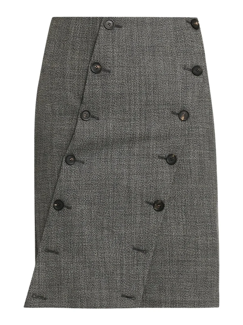 Ferragamo Women's Asymmetric Panel Wool Skirt